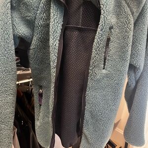 Vtg Patagonia Retro X Deep Pile Fleece Full Zip Blue Made in USA Jacket